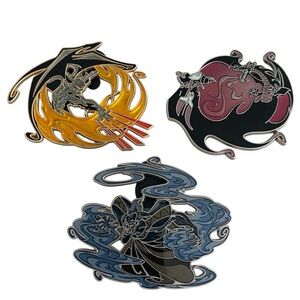 Disney Pins Set of 3 Being Bad Hades Hercules Chernabog Fantasia Maleficent EUC